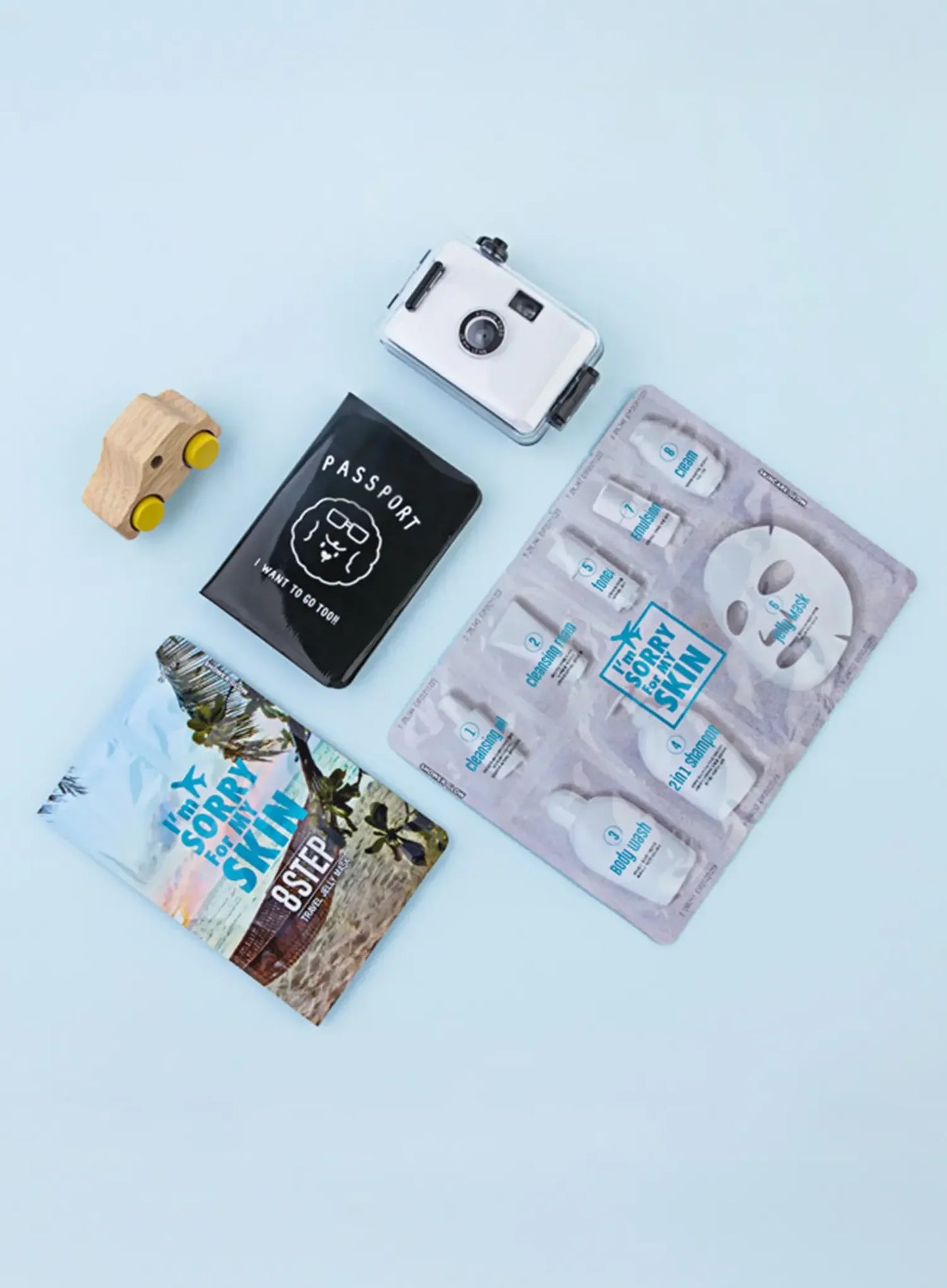 Unboxing 8 step travel jelly mask kit for K-beauty travel routine on the go