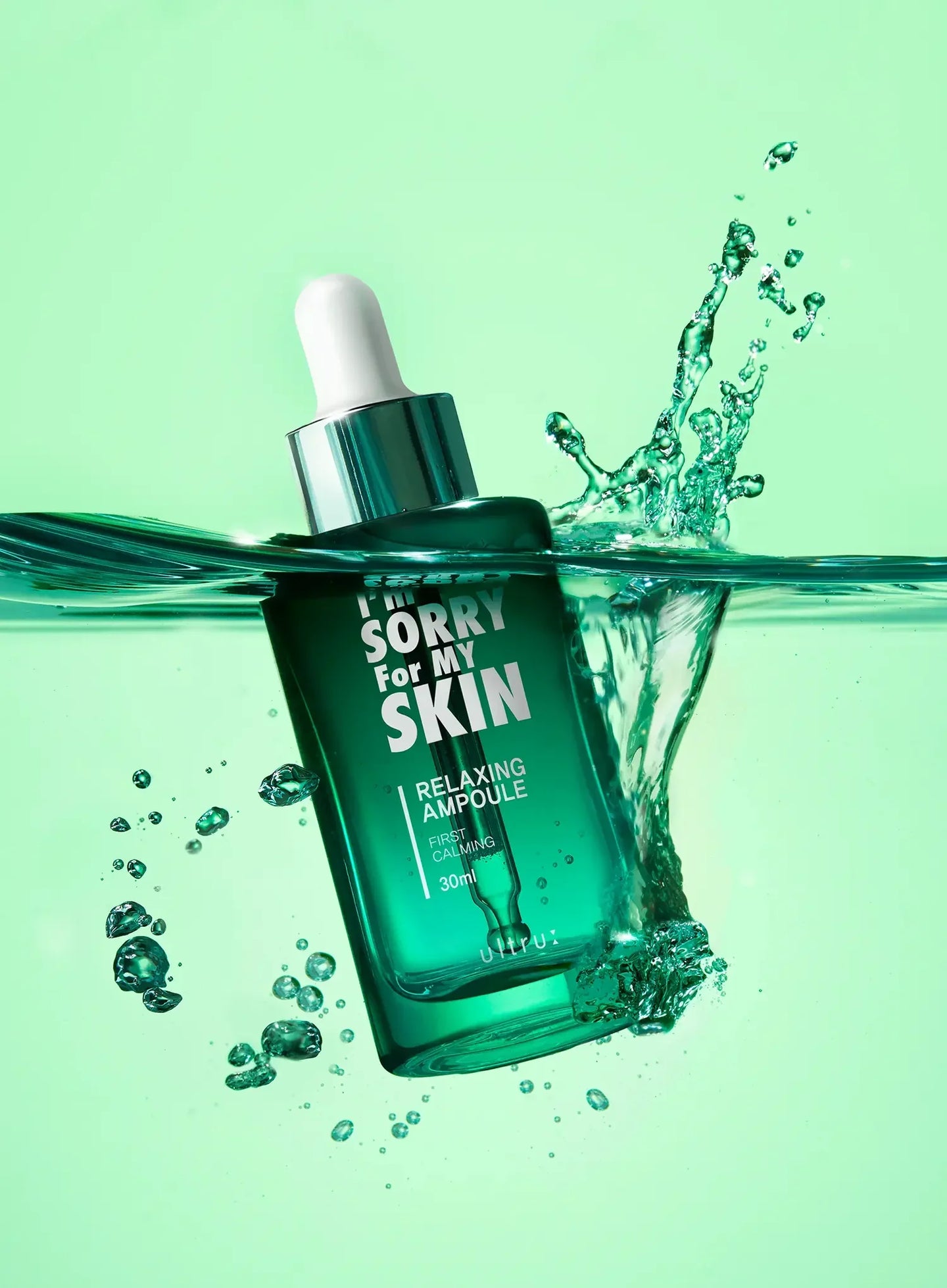 Pressing relaxing cica ampoule into damp skin for K-beauty barrier repair routine