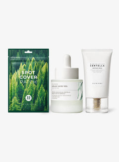 SKIN1004 Madagascar Centella SOS Care Trio Set – Azelaic Acid Ampoule, Soothing Cream, Spot Patch