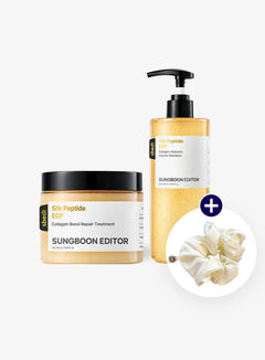 Sungboon Editor Silk Peptide EGF Collagen Shampoo & Treatment Duo Set (400ml + 250ml) [+GIFT] HAIR SCRUNCHIE