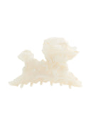 Belle Hair Clip IL503 cream side view showing sculpted cloud top and comb teeth of pearlescent ivory resin claw clip