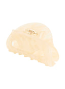 Freya Hair Clip IL503 cream ivory angled back view revealing gold-tone spring hinge mechanism and open claw structure