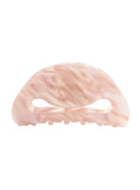 Freya Hair Clip IL503 pink marble front view closed position showing arch silhouette with infinity cutout and comb teeth