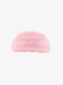 Half Moon Hair Pin IL530 Pink front view showing domed semi-circular silhouette with soft blush marble resin texture and comb teeth