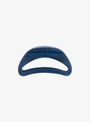 Selene Half Moon Hair Pin IL529 Navy blue side close-up showing smooth curved arch top closed flat profile and glossy resin surface